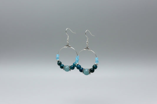 Créoles "Abysses Lumineuses" – Bleu Pétrole & Ciel