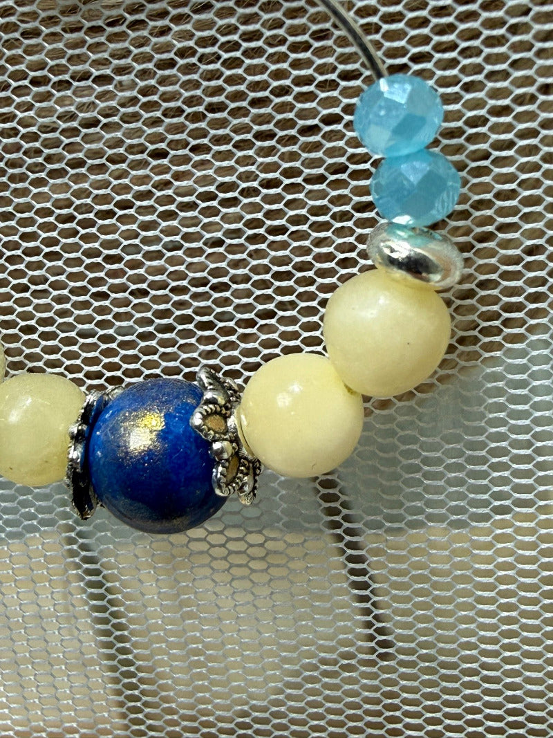 Créoles "Nuit de Gizeh"- Bleu roi et sable