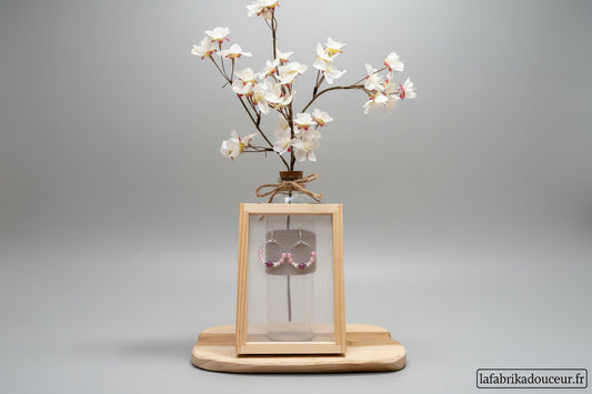 Créoles "Douceur d'amour" - Rose & Framboise