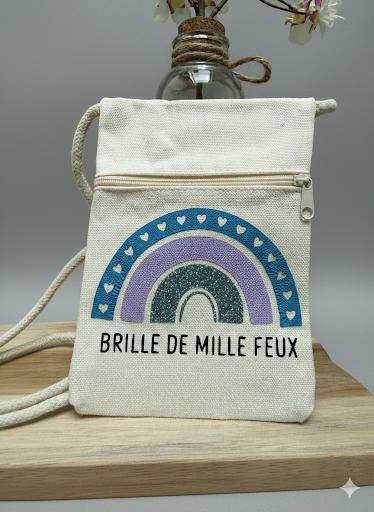Pochette Bandoulière "Sois heureux" ou " Crois en ta magie " ou "Brille de mille feux " – Coton Naturel