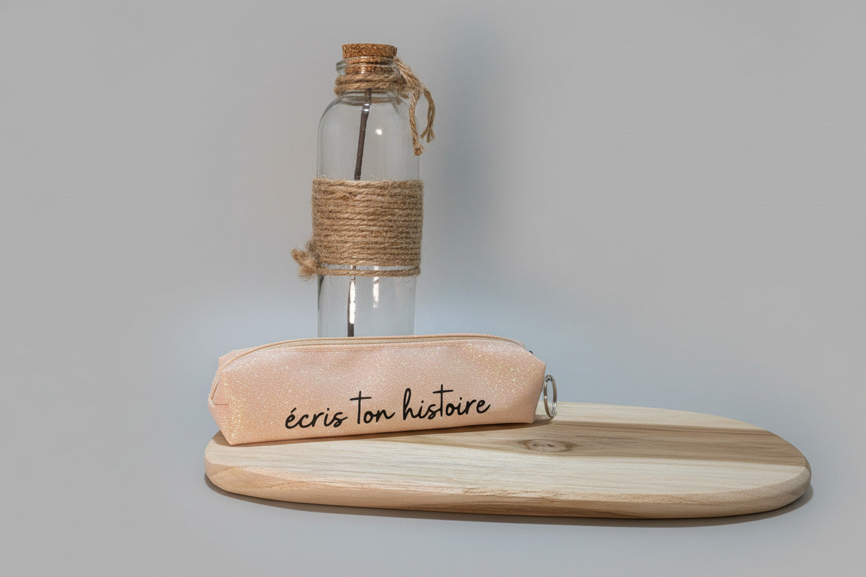 ✨ Trousse "Ecris ton histoire" à Paillettes – L’Éclat au Bout des Doigts