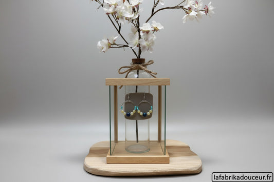 Créoles "Nuit de Gizeh"- Bleu roi et sable