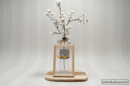 Créoles "Rayon d'Ambre" (Perles jaunes et orangées)