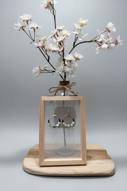 Créoles "Souffle de Jade" (Perles vertes )