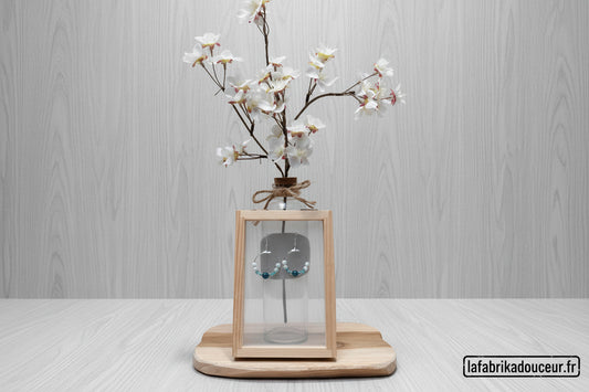 Les Créoles "Rivage de Glace" (Perles bleu ciel et bleu pétrole)