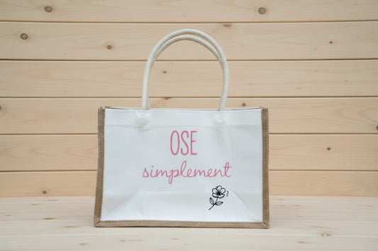Petit Cabas "Ose Simplement" – Jute & Canvas