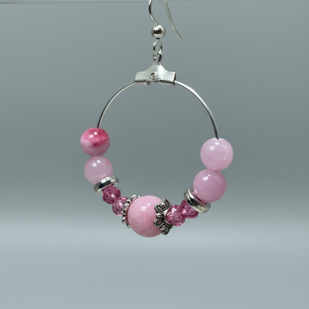 Créoles "Douceur de Rose" – Perles et Cristaux