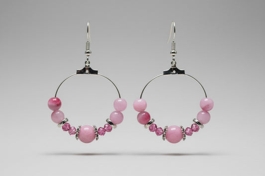 Créoles "Douceur de Rose" – Perles et Cristaux