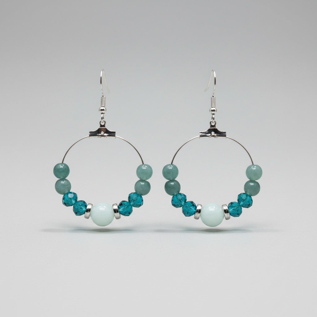 Créoles "Reflets d'Azur" – Bleu Lagon & Turquoise