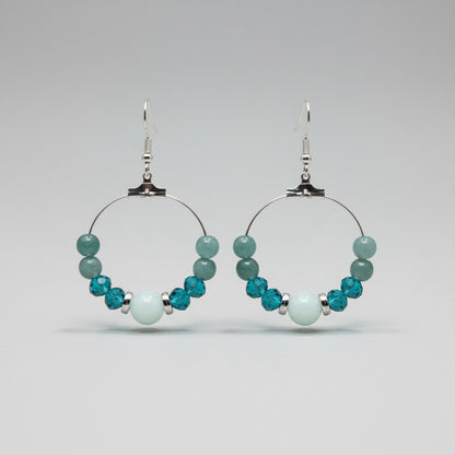 Créoles "Reflets d'Azur" – Bleu Lagon & Turquoise