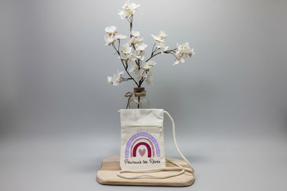 Pochette Bandoulière "Poursuis tes Rêves" – Coton Naturel