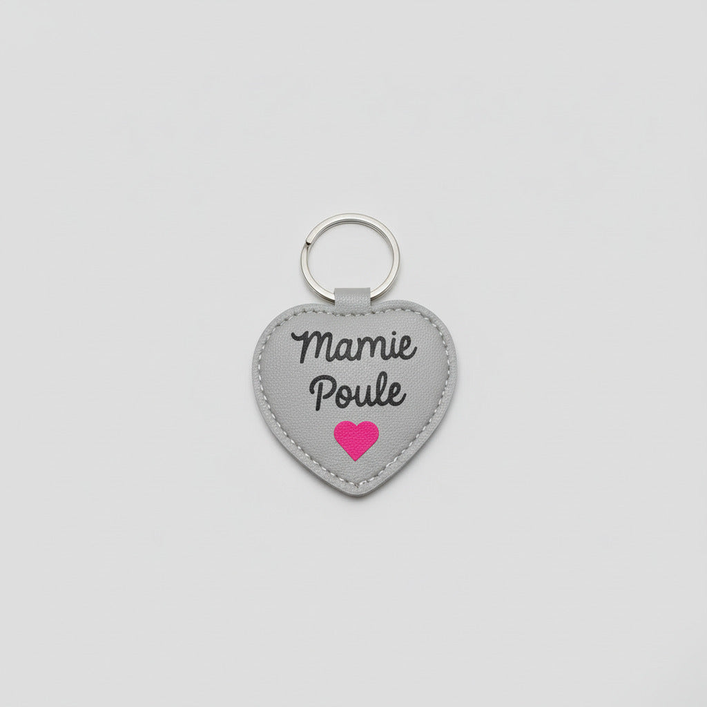 Porte-clés Cœur "Mamie Poule" – Un Cadeau Plein de Tendresse