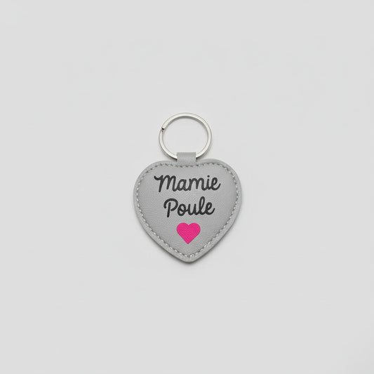 Porte-clés Cœur "Mamie Poule" – Un Cadeau Plein de Tendresse