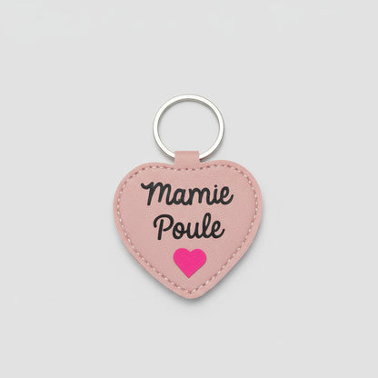 Porte-clés Cœur "Mamie Poule" – Un Cadeau Plein de Tendresse
